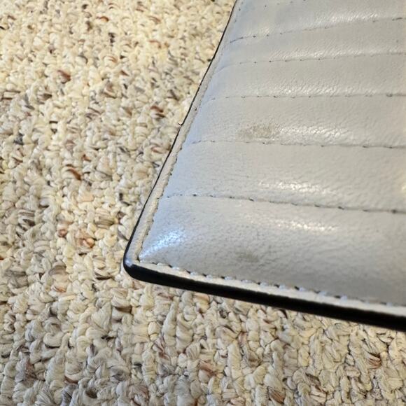 Coach Womens ID Slim Card Case Holder Wallet Linear Quilted Small Cream Travel - Picture 8 of 9